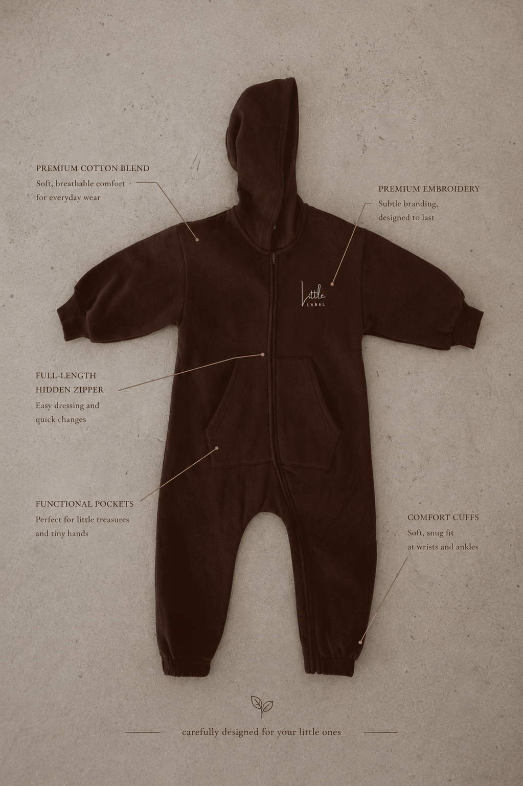 Little Rover Romper - Brown