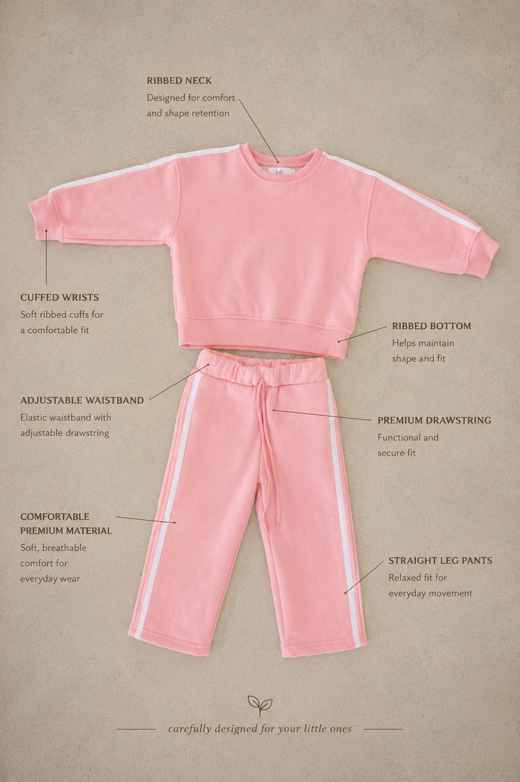 Coral Pink Tracksuit Set