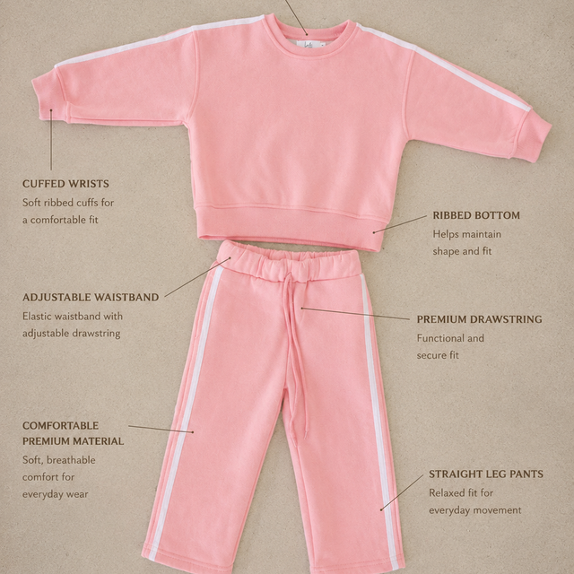 Coral Pink Tracksuit Set
