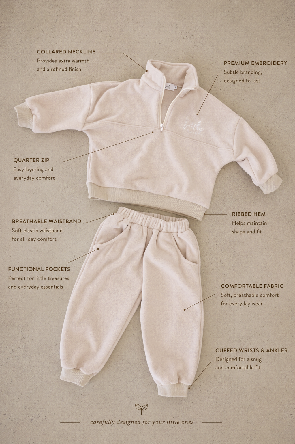 Sandy Cove Beige Tracksuit Set