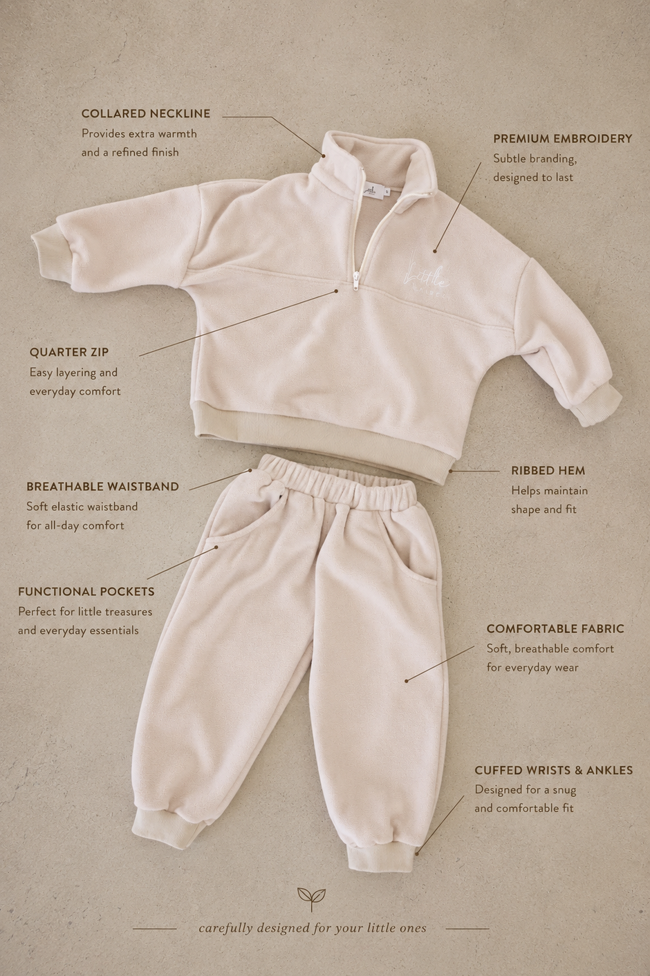 Sandy Cove Beige Tracksuit Set